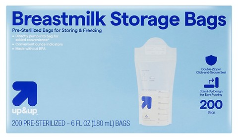 up&up 200-ct. breastmilk storage bags
