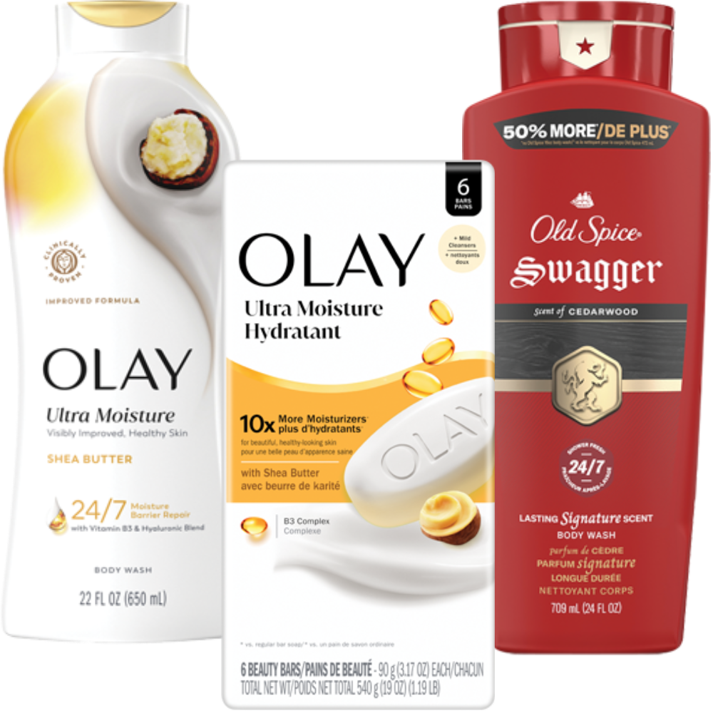 Olay or Old Spice Bath Care