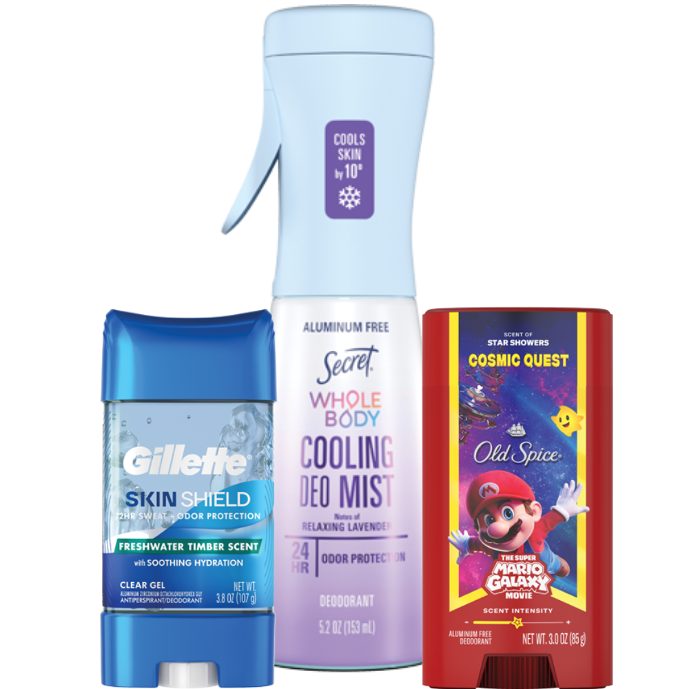 Gillette, Old Spice or Secret Cream, Spray or Solid Deodorant
