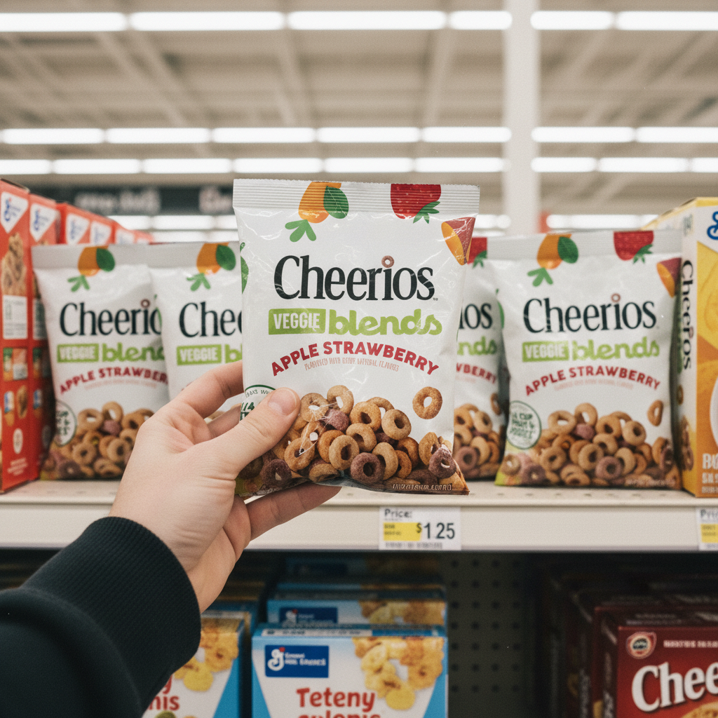 Cheerios Veggie Blends Cereal, Apple Strawberry