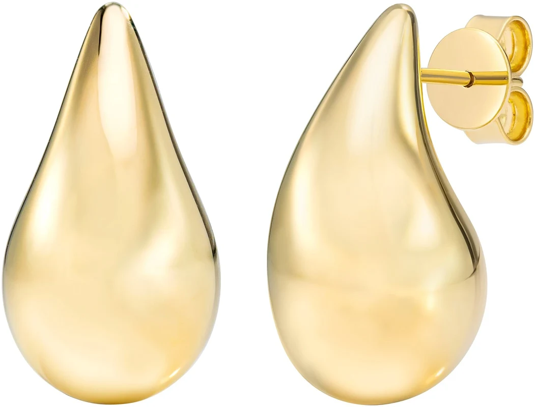 14kt Gold Teardrop Stud Earrings
