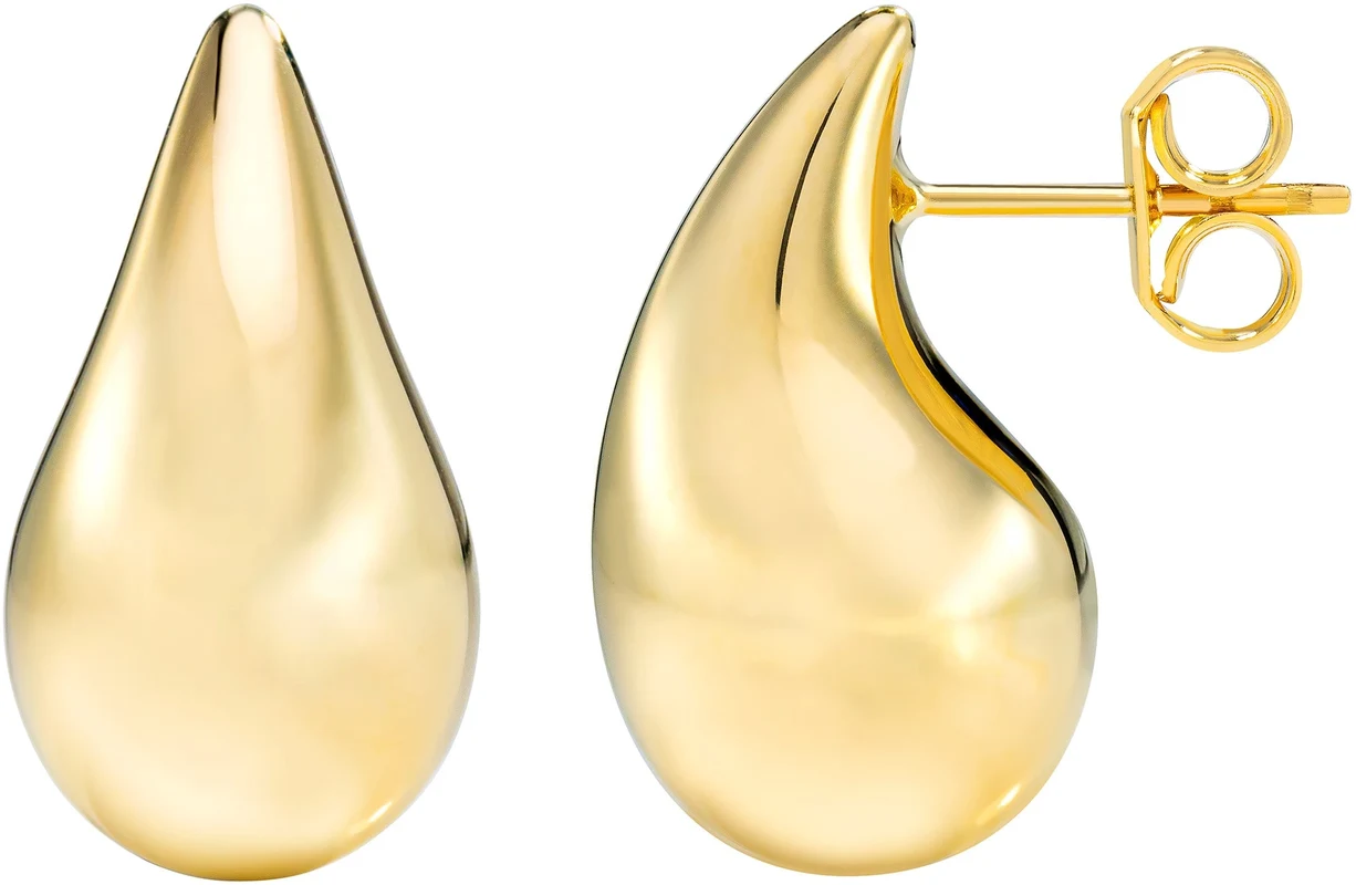 14kt Gold Teardrop Stud Earrings