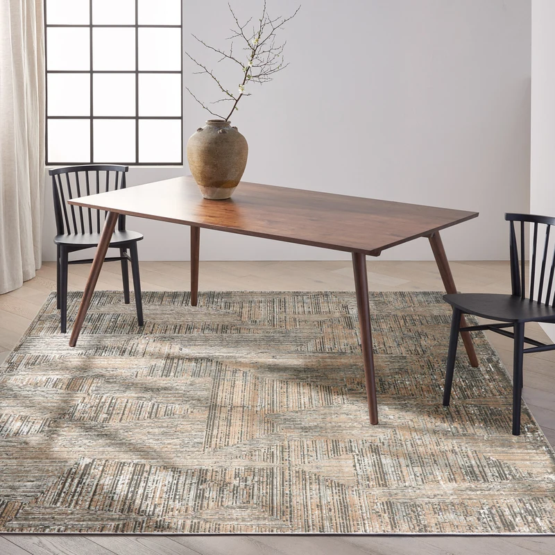 Calvin Klein Luminosity Black Ivory Area Rug, 7'10