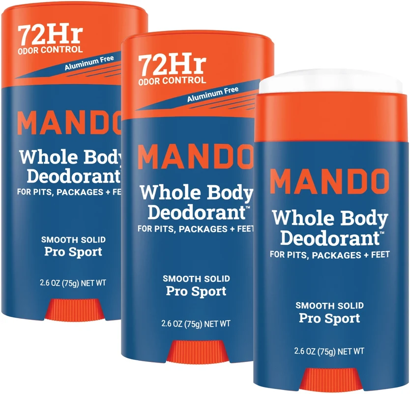Mando Whole Body Pro Sport Solid Stick Deodorant 2.6 oz, 3-pack