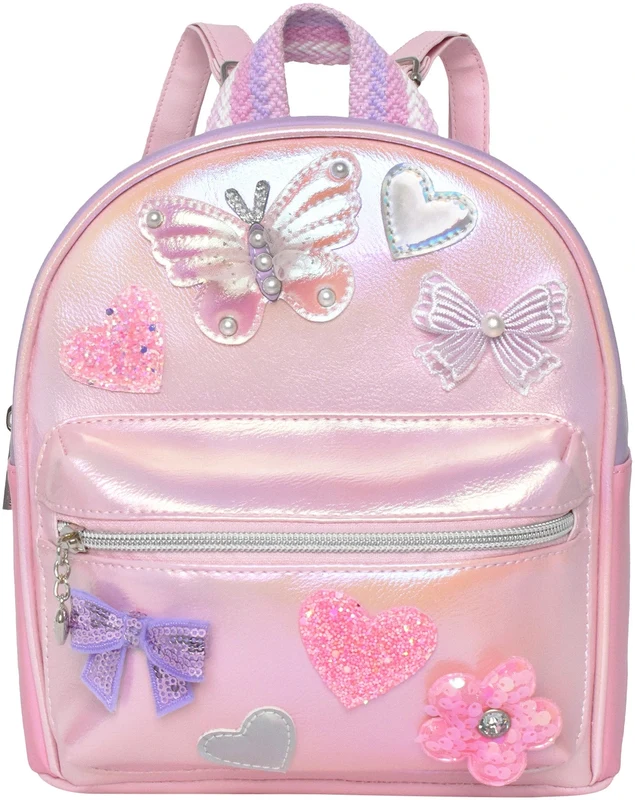 OMG Accessories Metallic Butterfly Applique Mini Backpack