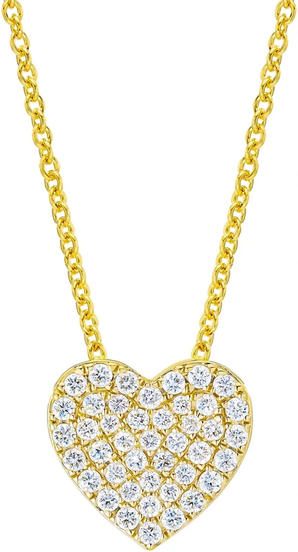 Round Brilliant 0.28 ctw VS2 Clarity, I Color Diamond 14kt Yellow Gold Heart Pendant