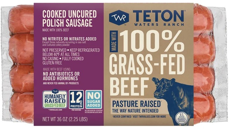 Teton Waters Ranch 100% Grass Fed Beef Polish Sausage
