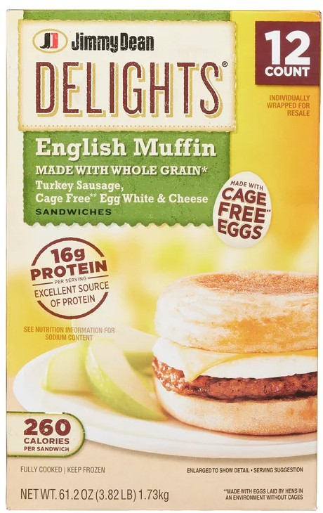 Jimmy Dean Delights English Muffin, Turkey Sausage, Egg White & Cheese Sandwiches