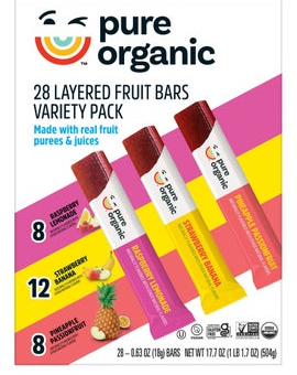Pure Organic Layered Fruit Bars, Variety Pack, 0.63 oz, 28-count