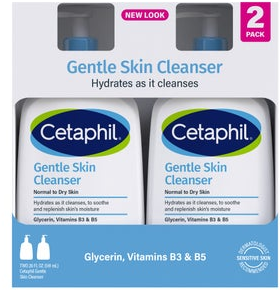 Cetaphil Gentle Skin Cleanser, Dry to Normal Sensitive Skin, 20 fl oz, 2-count