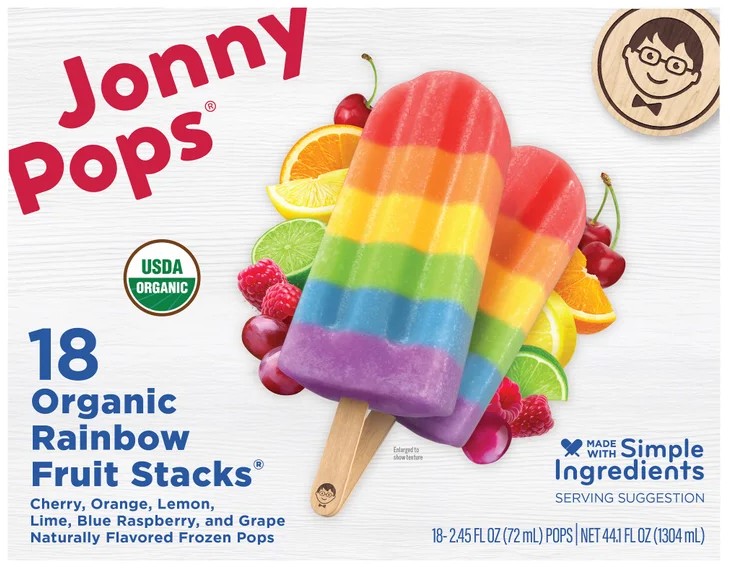 JonnyPops Organic Rainbow Fruit Stacks