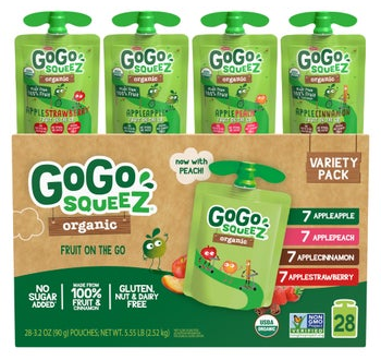 GoGo SqueeZ, Organic Applesauce, Variety Pack, 3.2 oz, 28-Count