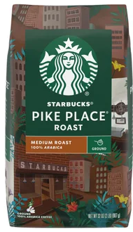 Starbucks Pike Place Roast Coffee, Medum Roast, Ground, 32 oz