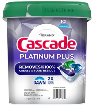 Cascade Platinum Plus Dishwasher Detergent ActionPacs, Fresh, 82-count