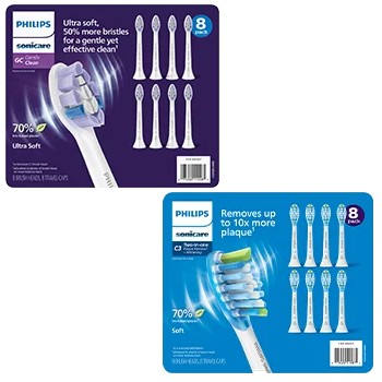 Philips Sonicare Gentle Clean Gum Care AND/OR Two-in-One Plaque Removal + Whitening Replacement Brush Heads