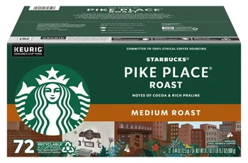 Starbucks Pike Place Medium Roast K-Cup, 72-count
