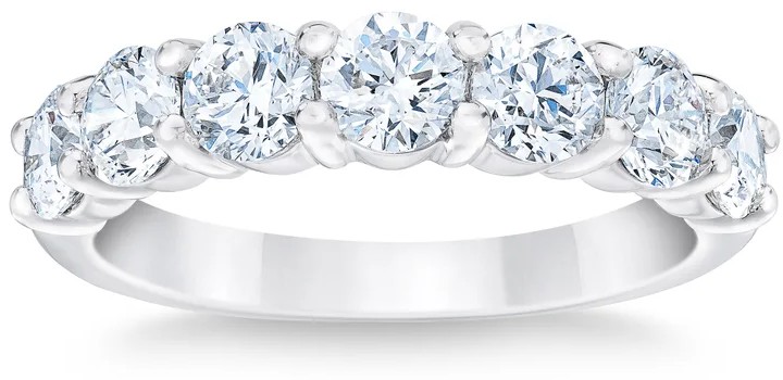 Round Brilliant 2.00 ctw VS2 Clarity, G Color Diamond Platinum Band