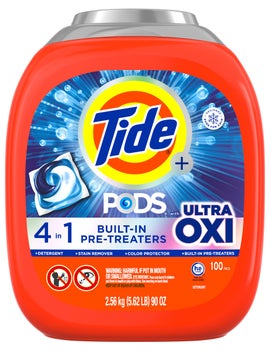 Tide Pods with Ultra Oxi Laundry Detergent Pods, 100-count