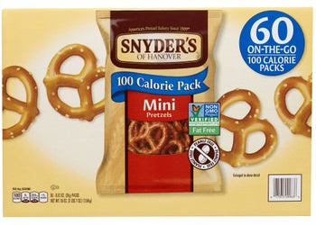 Snyder's of Hanover Mini Pretzels, 0.9 oz, 60-count