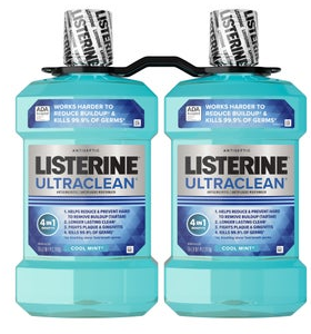 Listerine UltraClean Coolmint Mouthwash, 1.5 Liter, 2-count