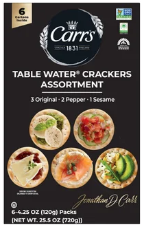 Carr's Table Water Crackers, Variety Pack, 25.5 oz