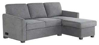 Coddle Cameron Fabric Sleeper Sofa with Reversible Chaise and Storage