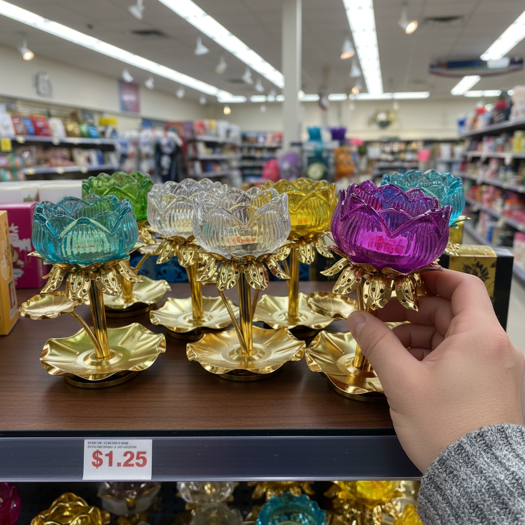 Holographic Lotus Flower Candle Holder