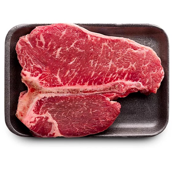 Beef Loin T-Bone Steak ~$6.99–$8.74/lb (example 1.25 lb pack)