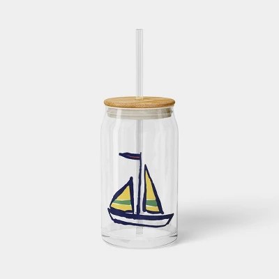 Room Essentials 15oz Nautical Glass Tumblers - $8.00