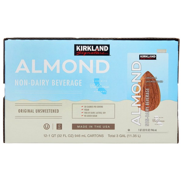10. Kirkland Signature Organic Unsweetened Almond Milk
