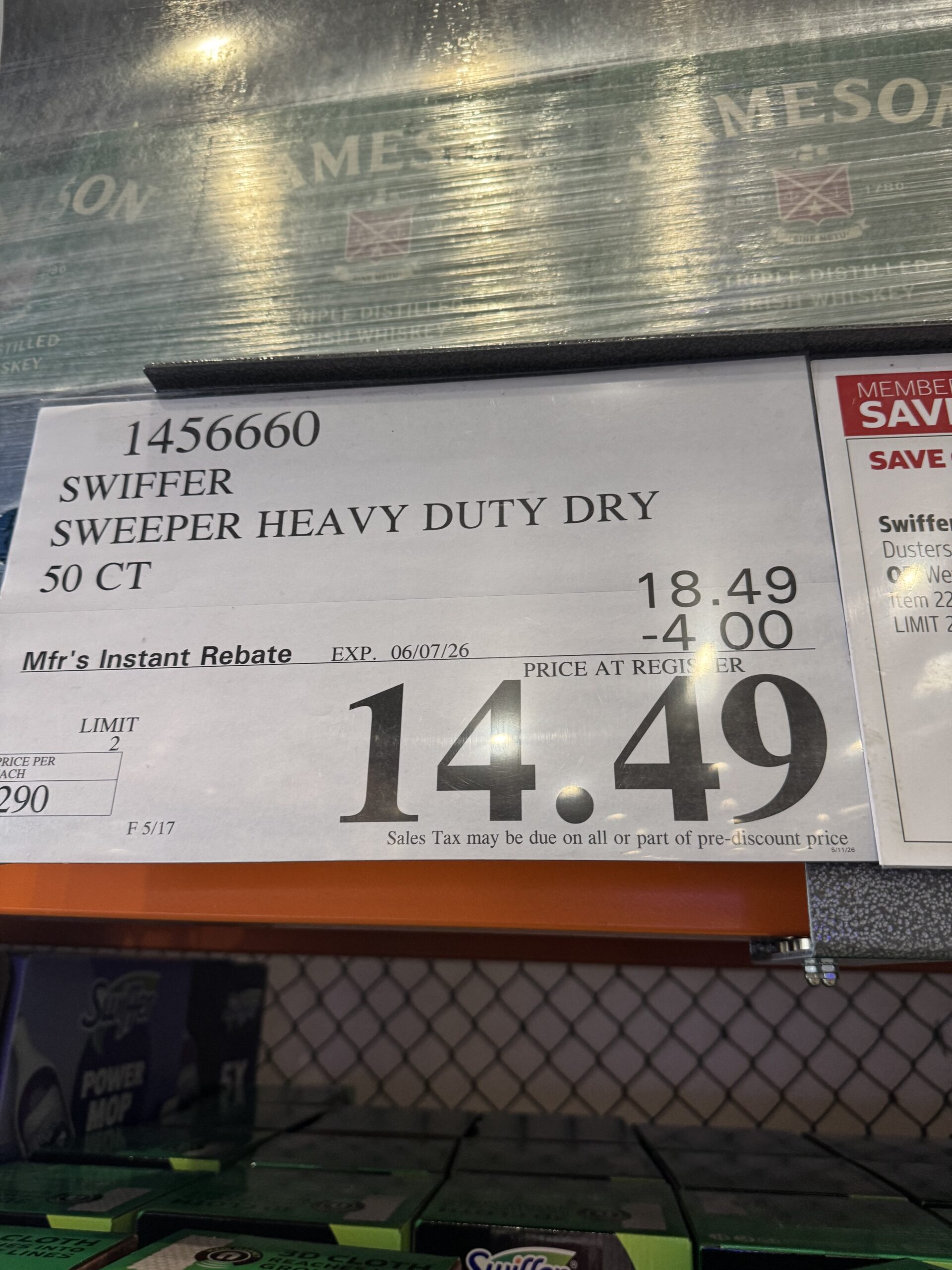 Swiffer Sweep Heavy Duty Dry Sweeping Cloths - price tag