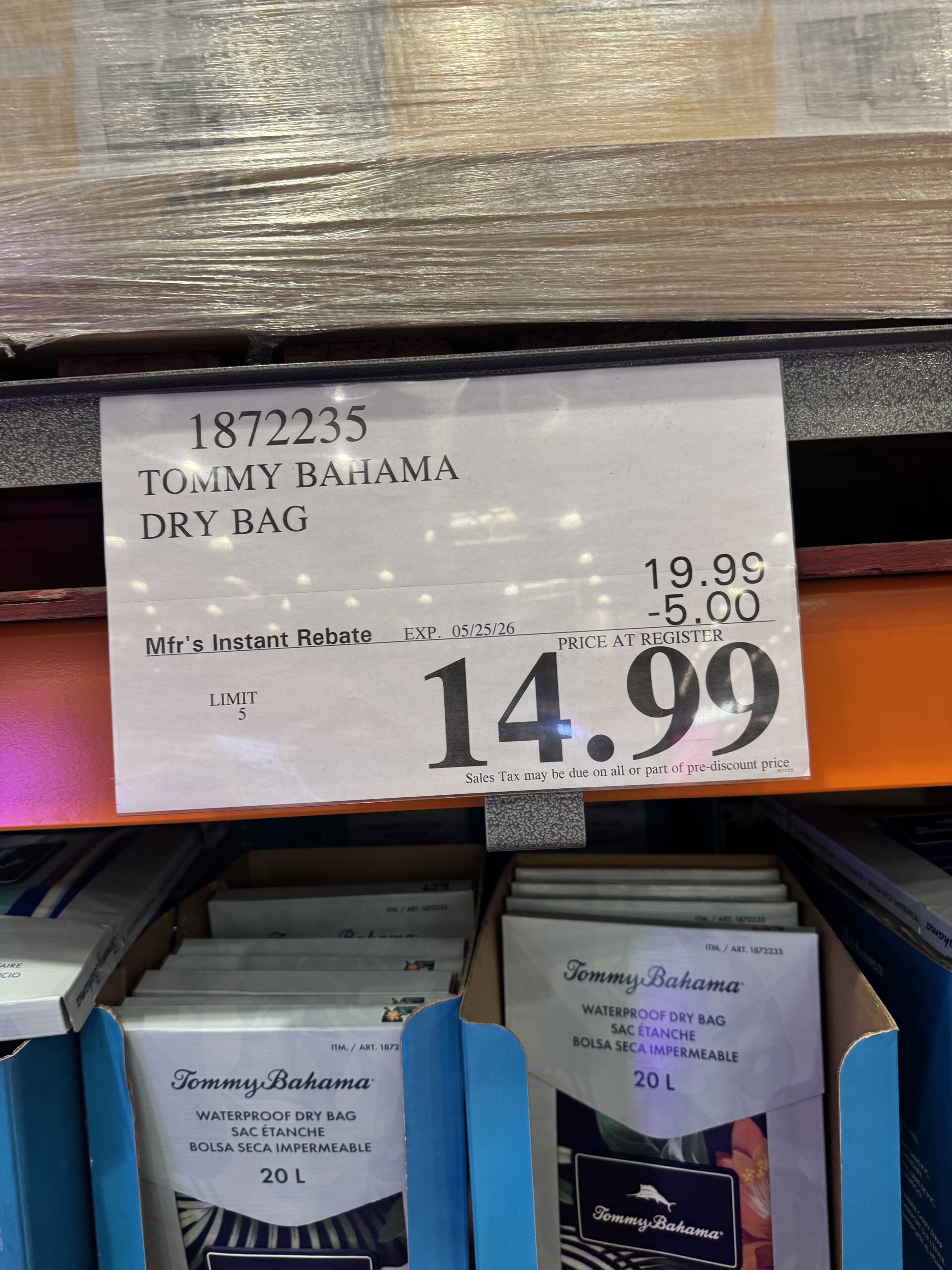 Tommy Bahama Waterproof Dry Bag - price tag