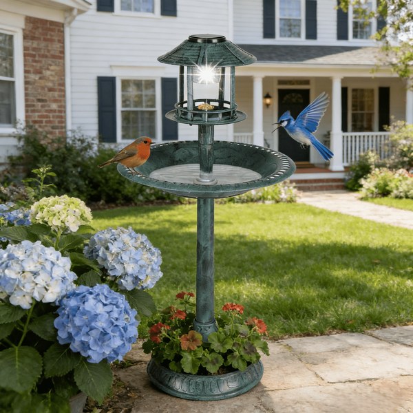 Ktaxon Solar Fountain Bird Bath - $21.99