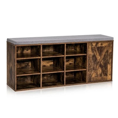 Costway 9-Cube Adjustable Shoe Storage Bench - $78