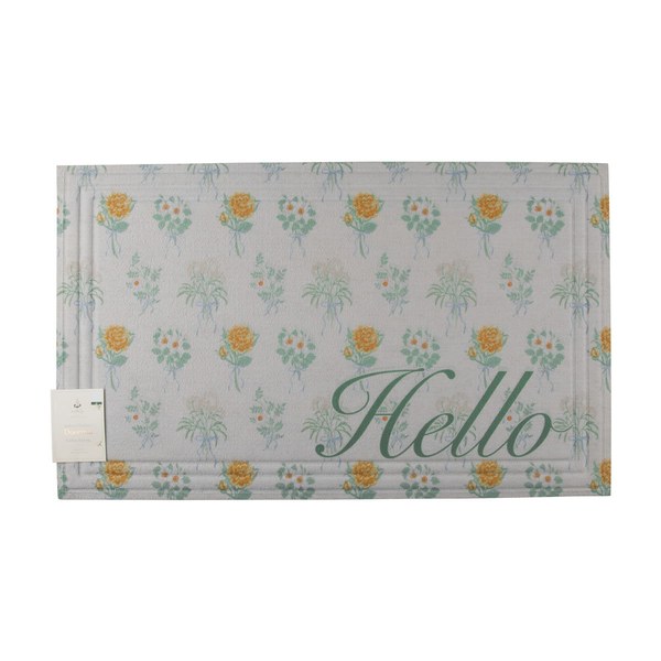 Hello Floral Spring Doormat (Holly Williams "Hello" Fashionables Floral Doormat) $10
