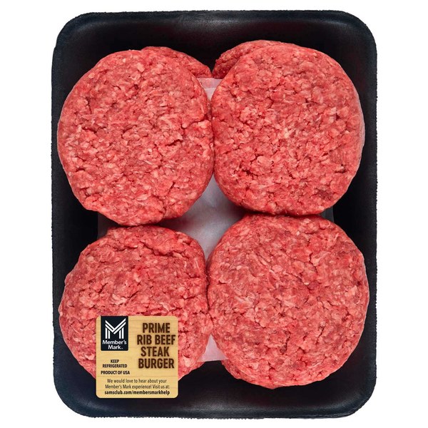 Prime Rib Beef Burgers | Before: $5.98/lb | Now: $6.24/lb