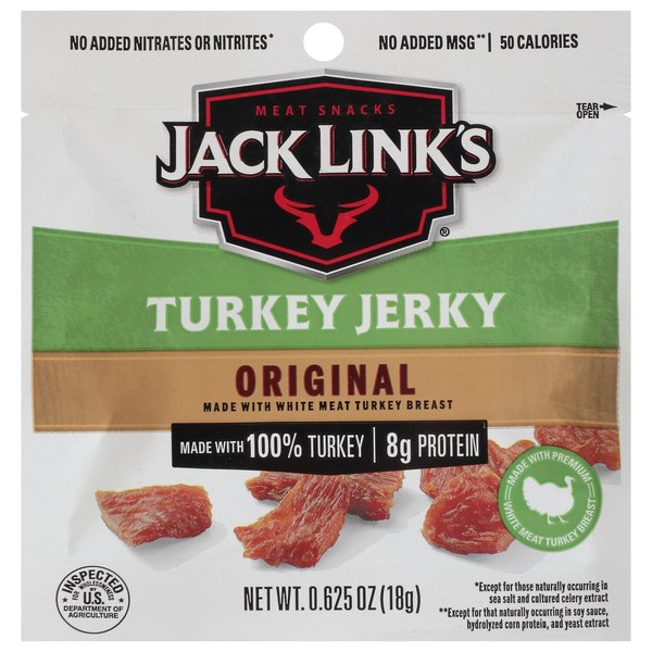 Beef or Turkey Jerky (low-sugar varieties) - $1.25