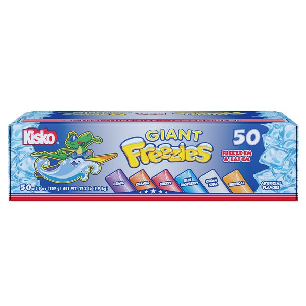 6. Kisko Giant Freezies – $13.70 / 50-count variety pack