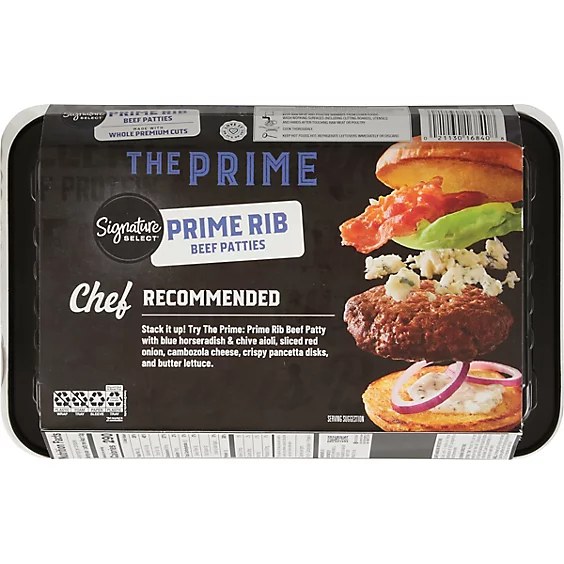Signature SELECT Beef Prime Rib Patties $9.99 (16 oz)