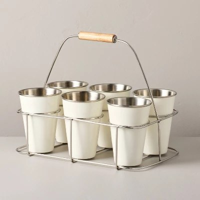 Hearth & Hand Magnolia Metal and Rubberwood Caddy - $35
