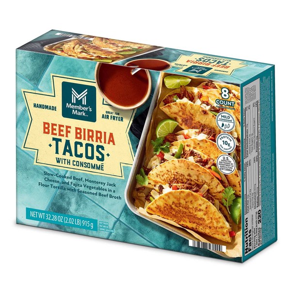 Member's Mark Beef Birria Tacos with Consommé