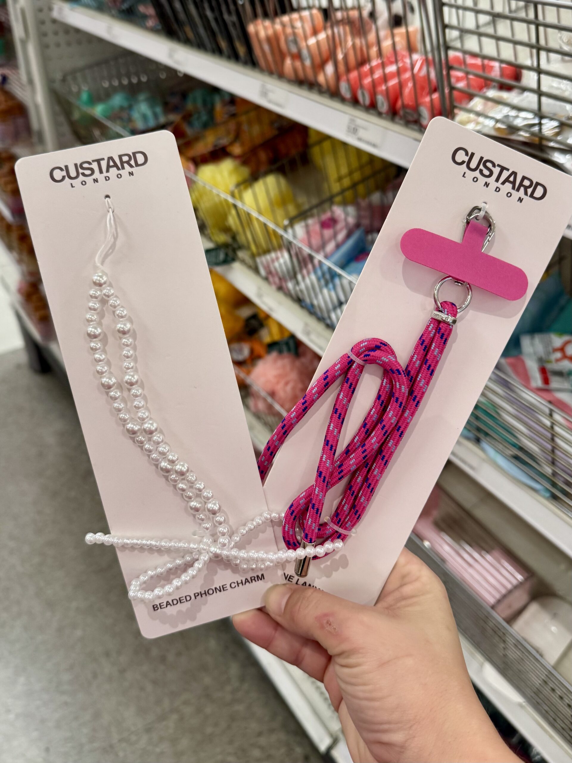 Custard London Beaded Phone Charm - in store