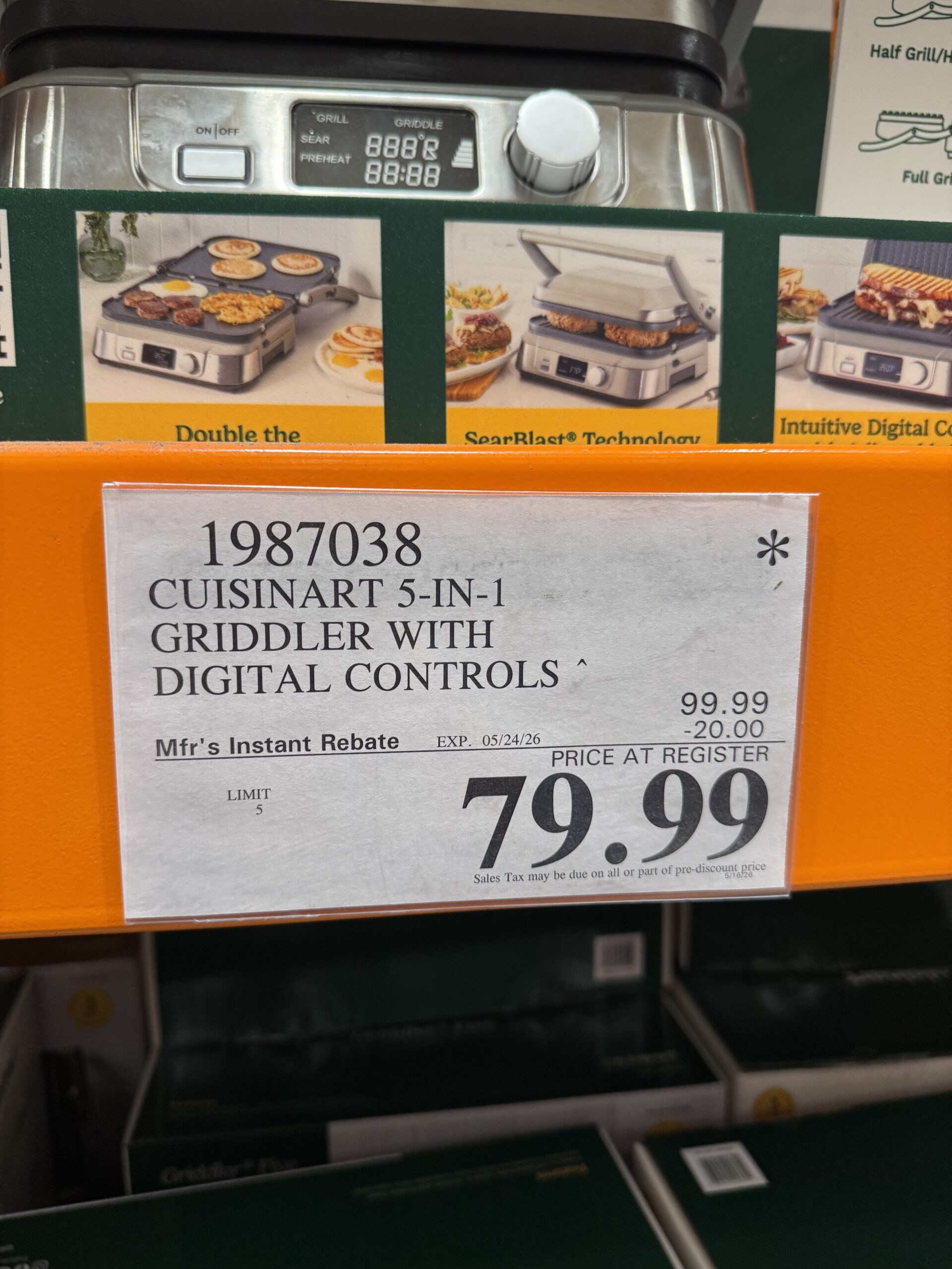 Cuisinart Digital Griddler Five - price tag