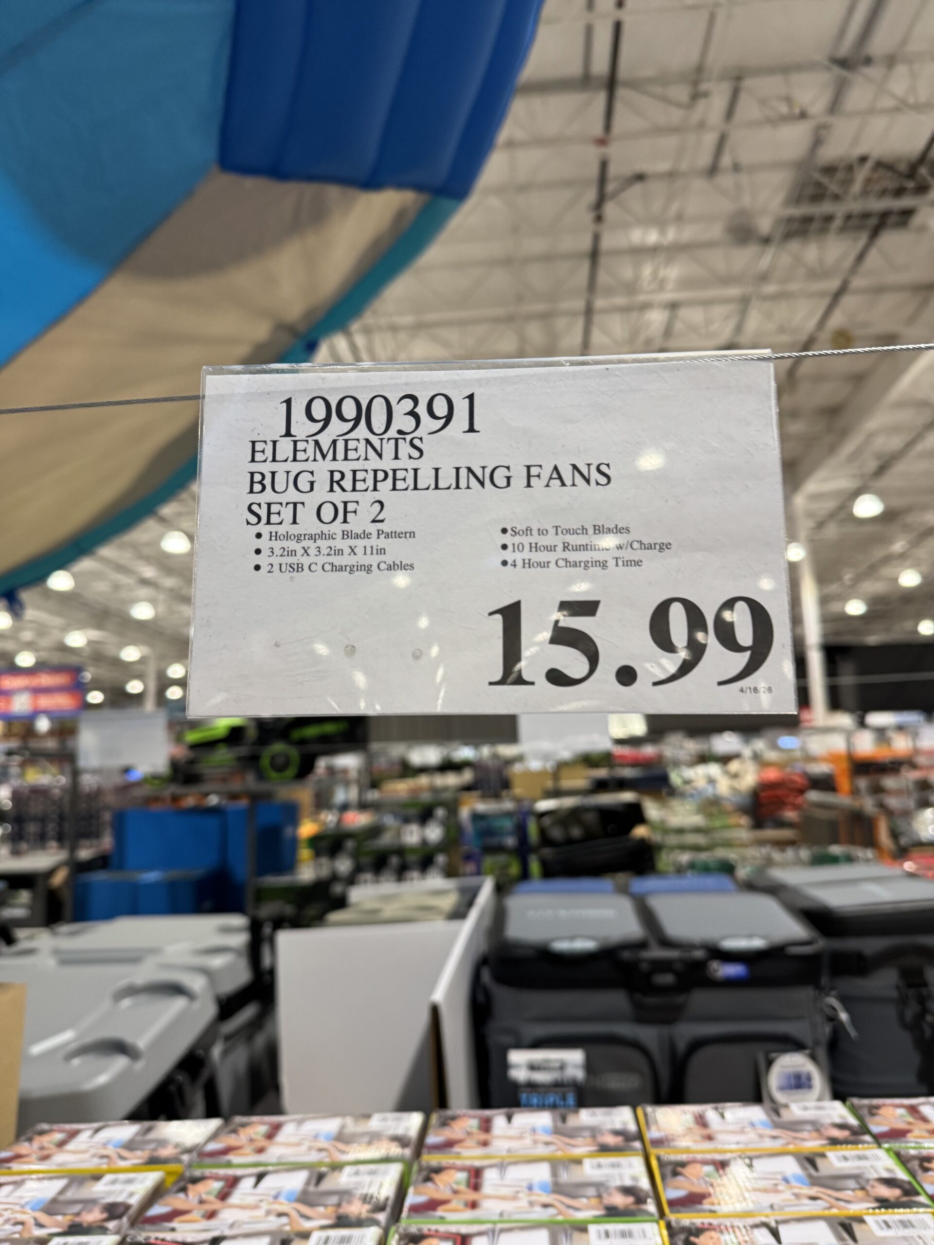 Elements Bug Repelling Fans - price tag
