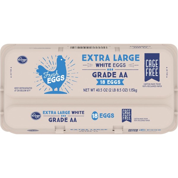 Kroger Large Eggs (18 ct) | $2.99 -> $1.80