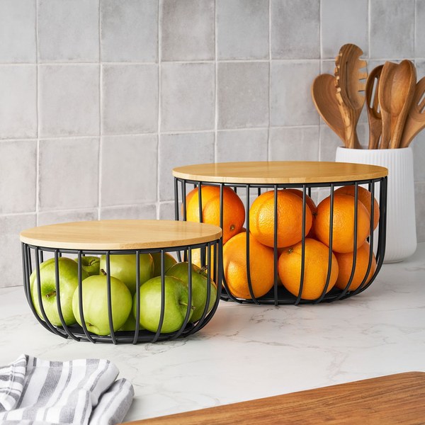 Member's Mark Wire Baskets with Wooden Lids - $17.63