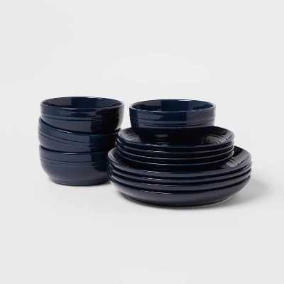Threshold 12-Piece Stoneware Westfield Dinnerware Set - $25