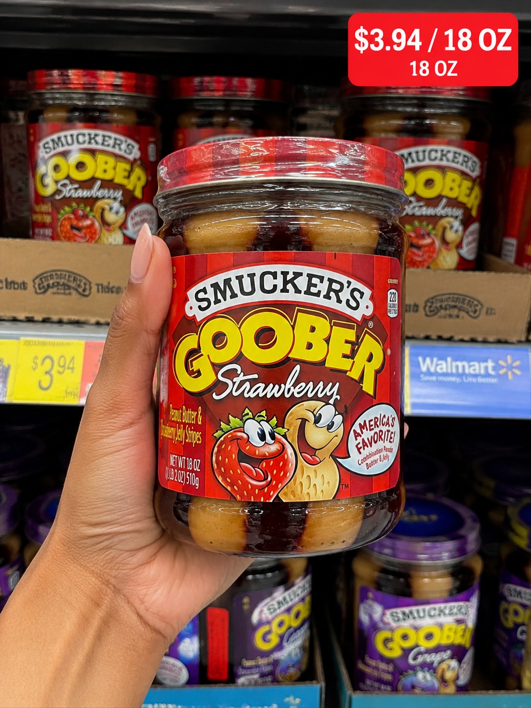 SMUCKER'S GOOBER Strawberry Peanut Butter & Strawberry Jelly Stripes