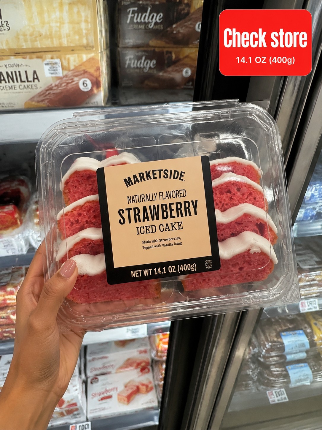 MARKETSIDE NATURALLY FLAVORED STRAWBERRY ICED CAKE
