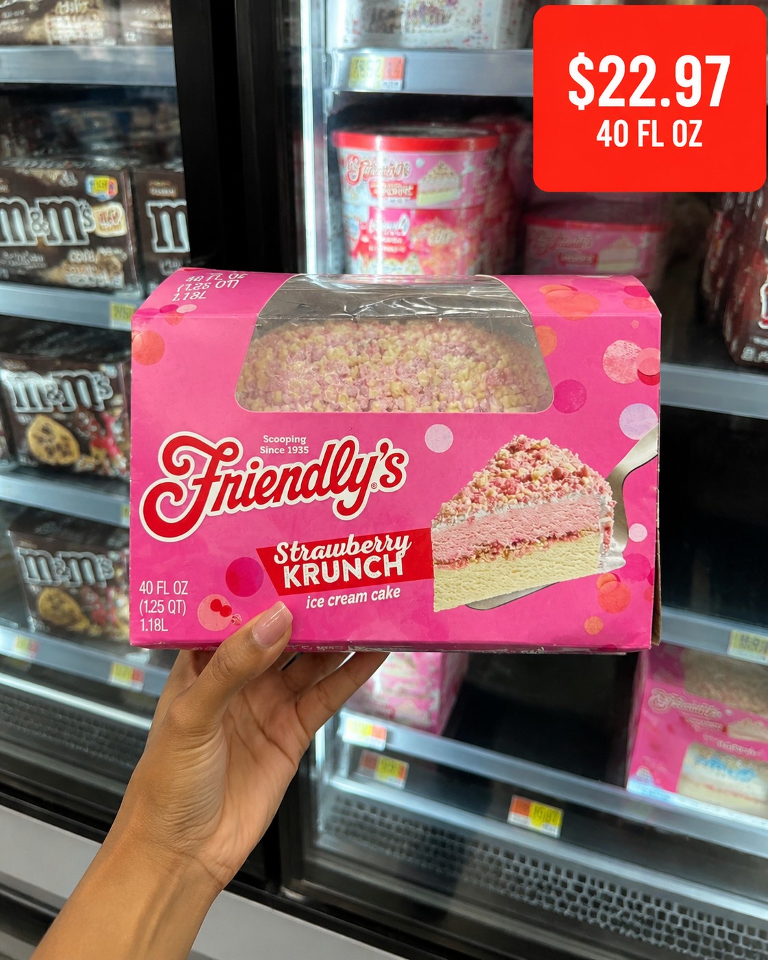 Friendly's Strawberry Krunch ice cream cake